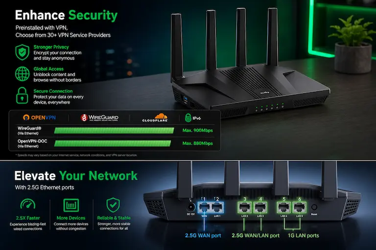 GL.INet GL MT6000 Flint 2 Wi Fi 6 1