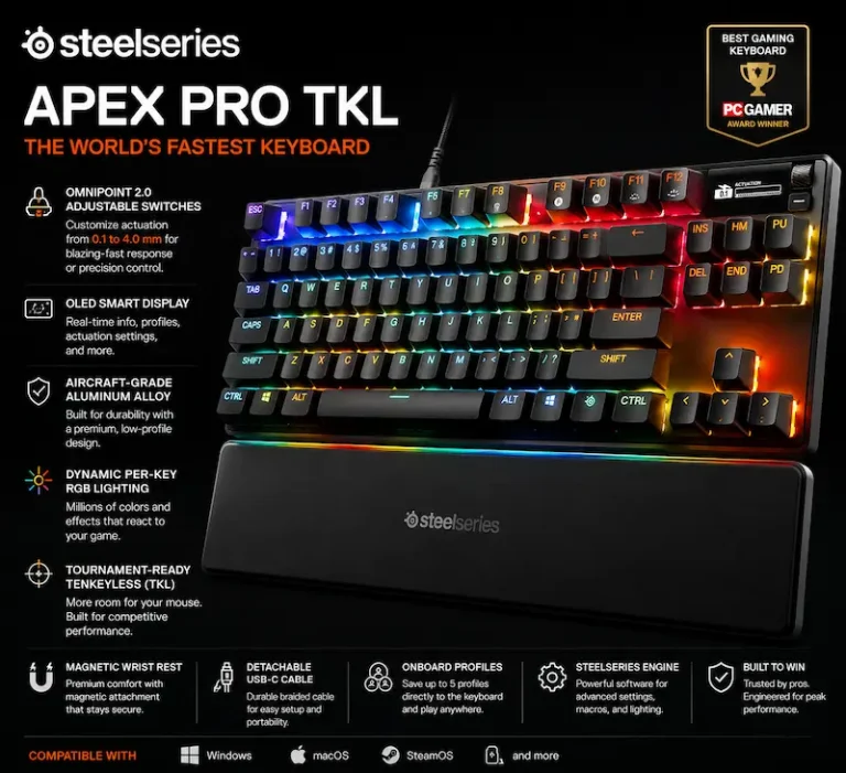 SteelSeries Apex Pro TKL Gen 3 Gaming Keyboard