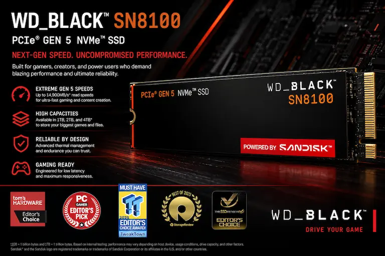 WD Black SN8100 2TB NVMe SSD