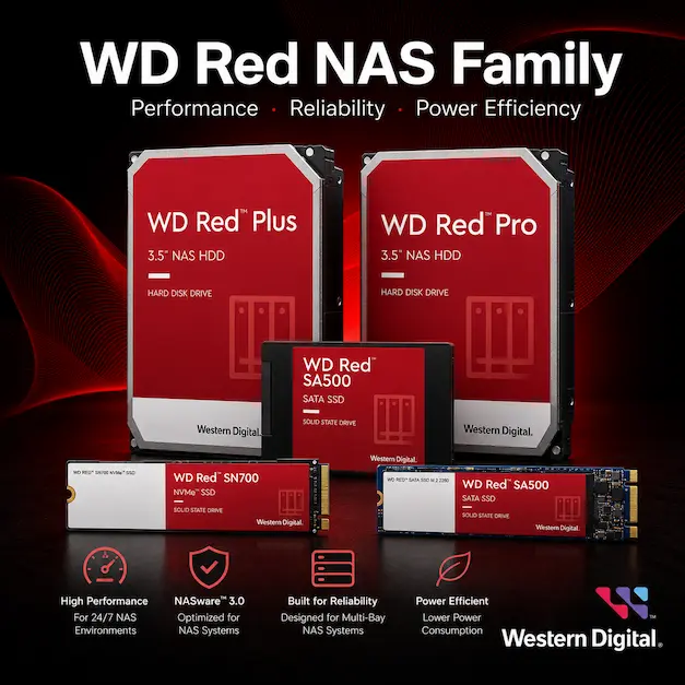 Western Digital 4TB WD Red Plus NAS Internal Hard Drive HDD