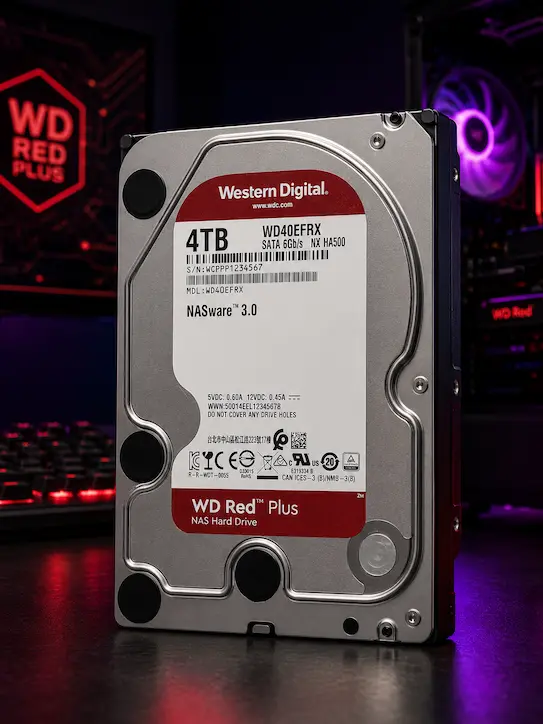 Western Digital 4TB WD Red Plus NAS Internal Hard Drive HDD1